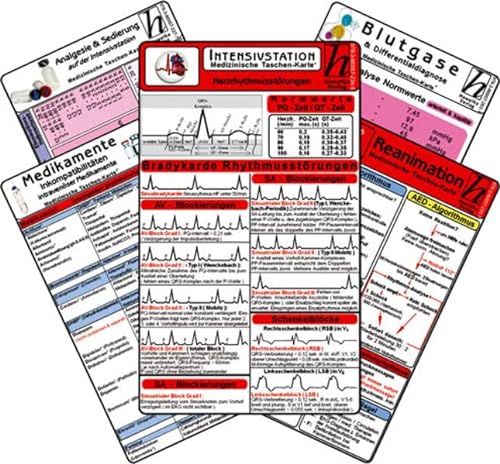 Intensiv-Station Karten-Set - Analgesie & Sedierung, Blutgase & Differentialdiagnose, Herzrhythmusstörungen, Inkompatibilitäten intravenöser Medikamente, Reanimation von Hawelka, Verlag